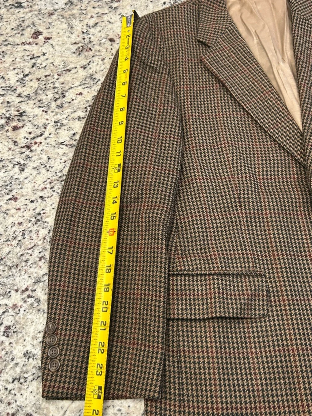 Polo University Club VTG Ralph Lauren Wool Alpaca Houndstooth Sport‎ Coat 44R